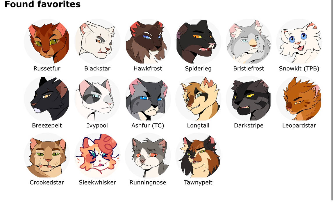 Favorite Warrior Cats by Nightwingwof on DeviantArt