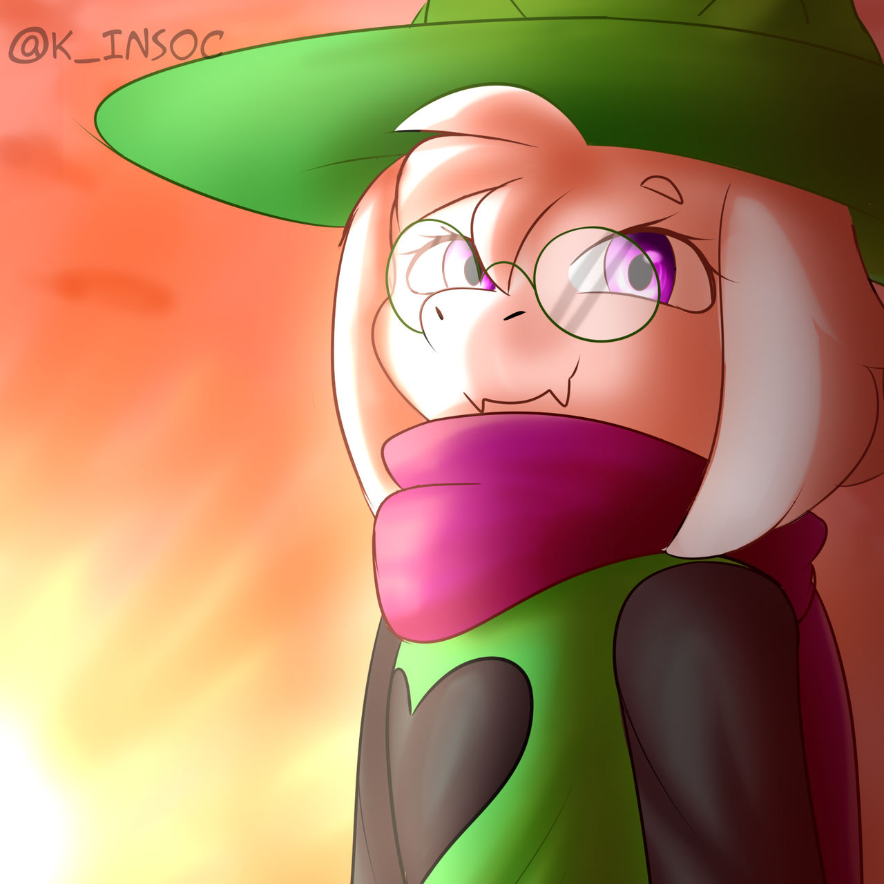 Ralsei with sunset by KoryMDrawnimation on DeviantArt