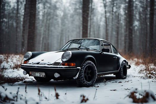 Porsche 911 - In the winter forest