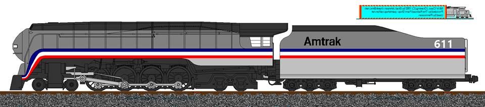 Norfolk and Western Class J #611 in Amtrak phase 3