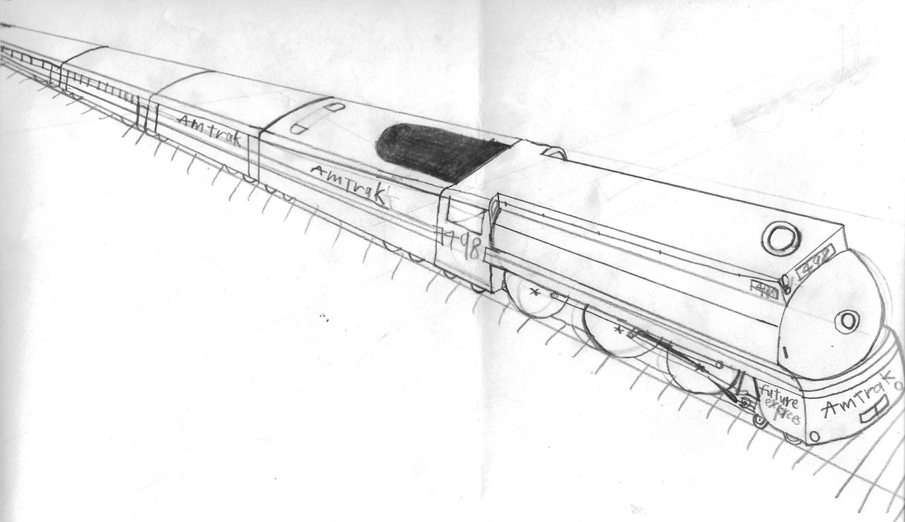 Amtrak steam locomotive drawing
