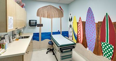 A beach themed medical doctor's office