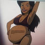 Allison pregnant pole dancer with her big belly te
