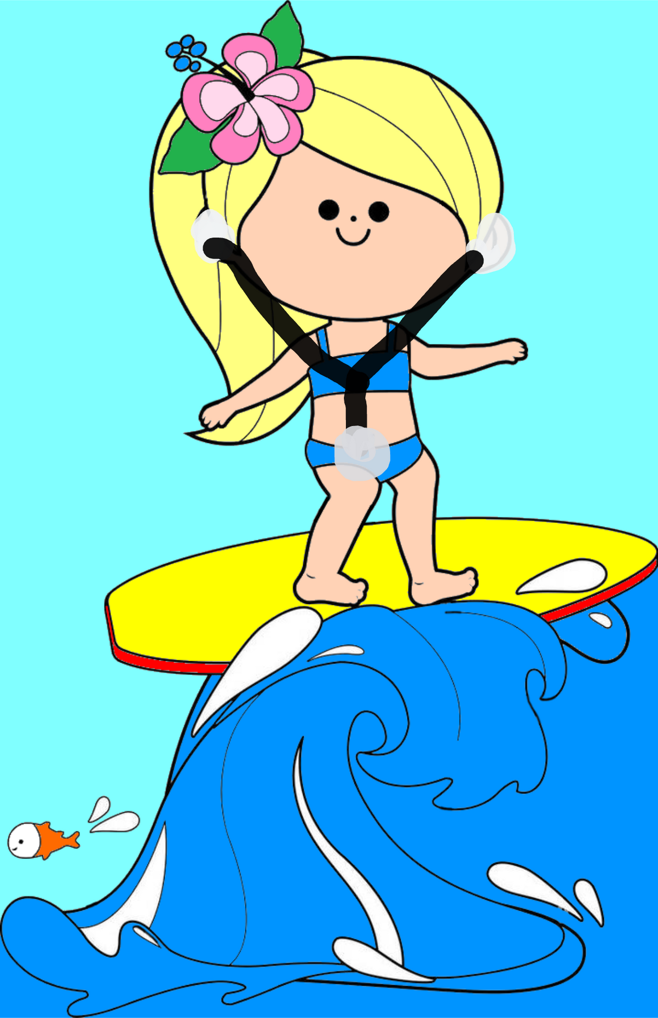 A Surfer Girl As A Doctor With A Stethoscope On He