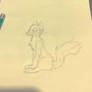 happy fox doodle