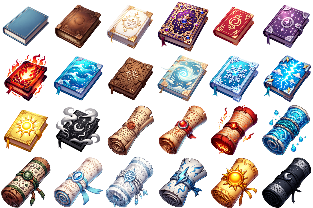 Book and scroll Set #1 by TrulyMalicious on DeviantArt