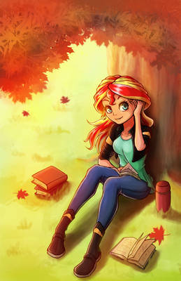 Commission 12 - Sunset Shimmer in autumn