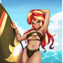 Sunset Shimmer in swimsuit. 2021