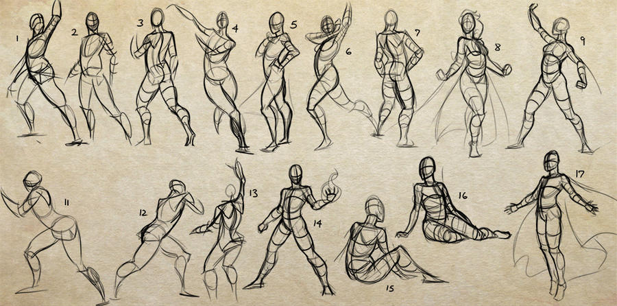 Drawing Practice Models Gesture Practice by Sawuinhaff on DeviantArt