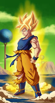 Super Saiyan Goku With Background