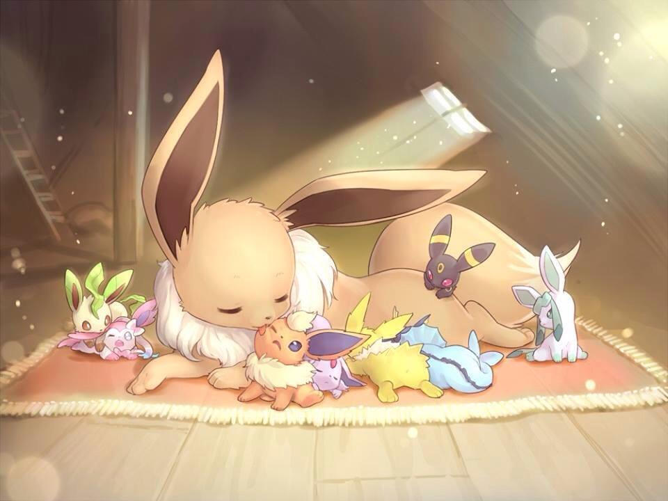 Im drawing all the eeveelutions as babies (as an eevee basically