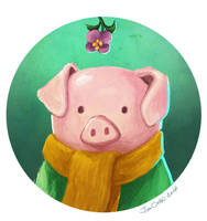 The Pig with yellow scarf