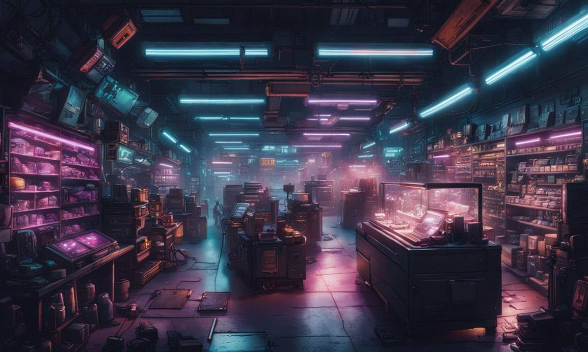 Cyberpunk Hardware Store by Lady-Ash2 on DeviantArt