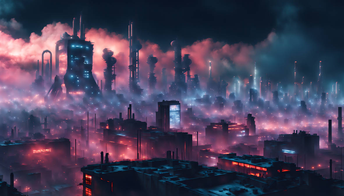 Dystopian Futuristic Industrial City