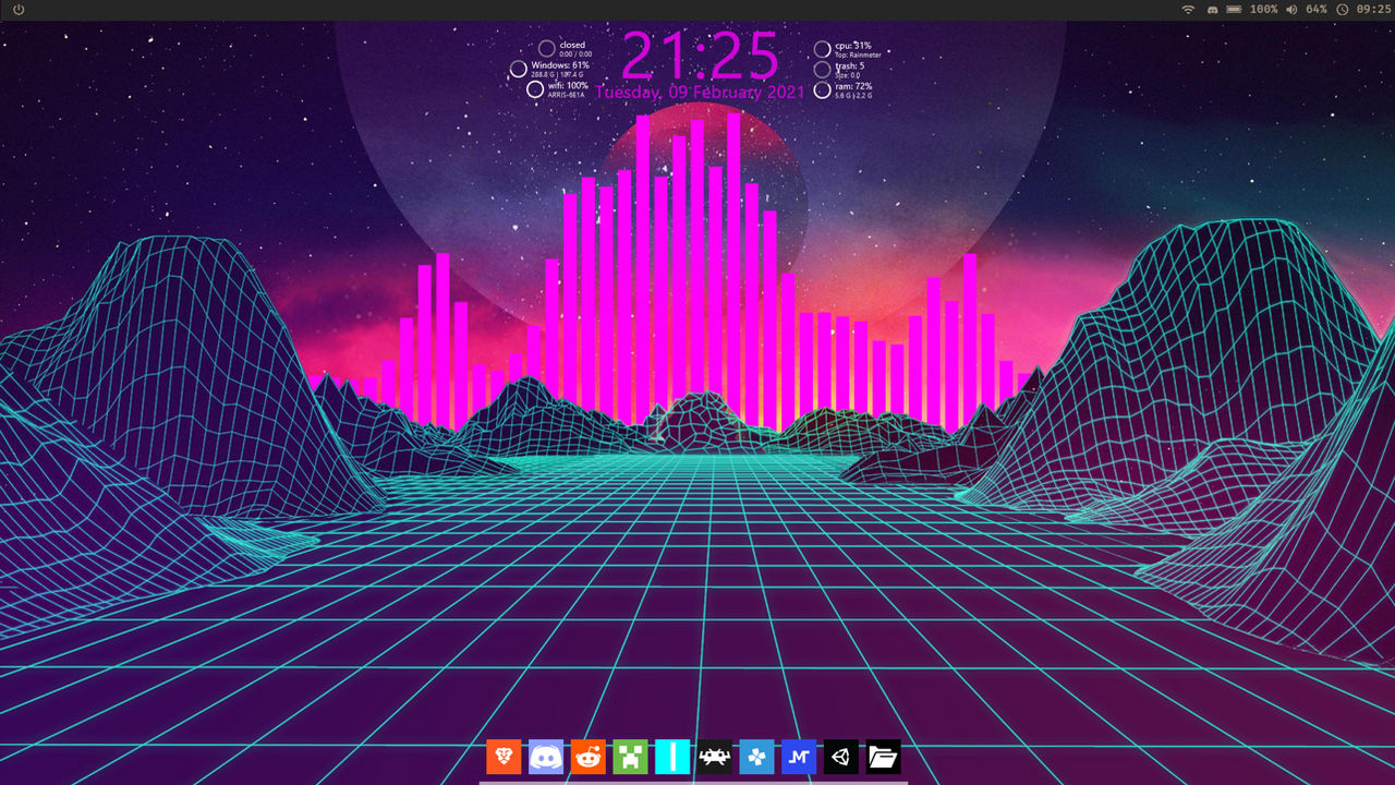 Thẩm mỹ Vaporwave và tinh thần Linux sẽ mang đến cho bạn những trải nghiệm thú vị với những bản nhạc và hình ảnh độc đáo, mang phong cách hoài cổ và tương lai. Hình nền Vaporwave cho Linux là một trải nghiệm đầy thu hút và khác biệt, giúp tạo nên cá tính riêng cho bạn trên máy tính của mình.