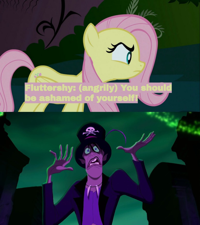 Fluttershy Scolding Dr. Facilier