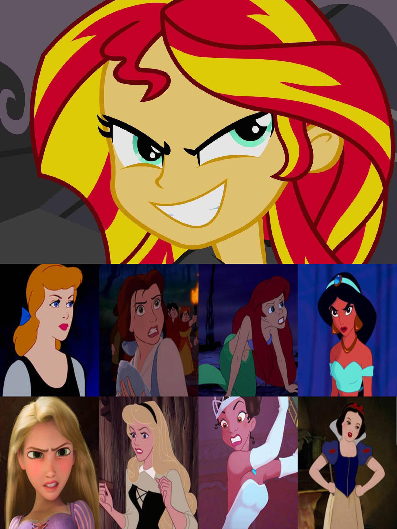 Disney Angry Disney Princesses Angry at Evil Sunset by questphillips on DeviantArt