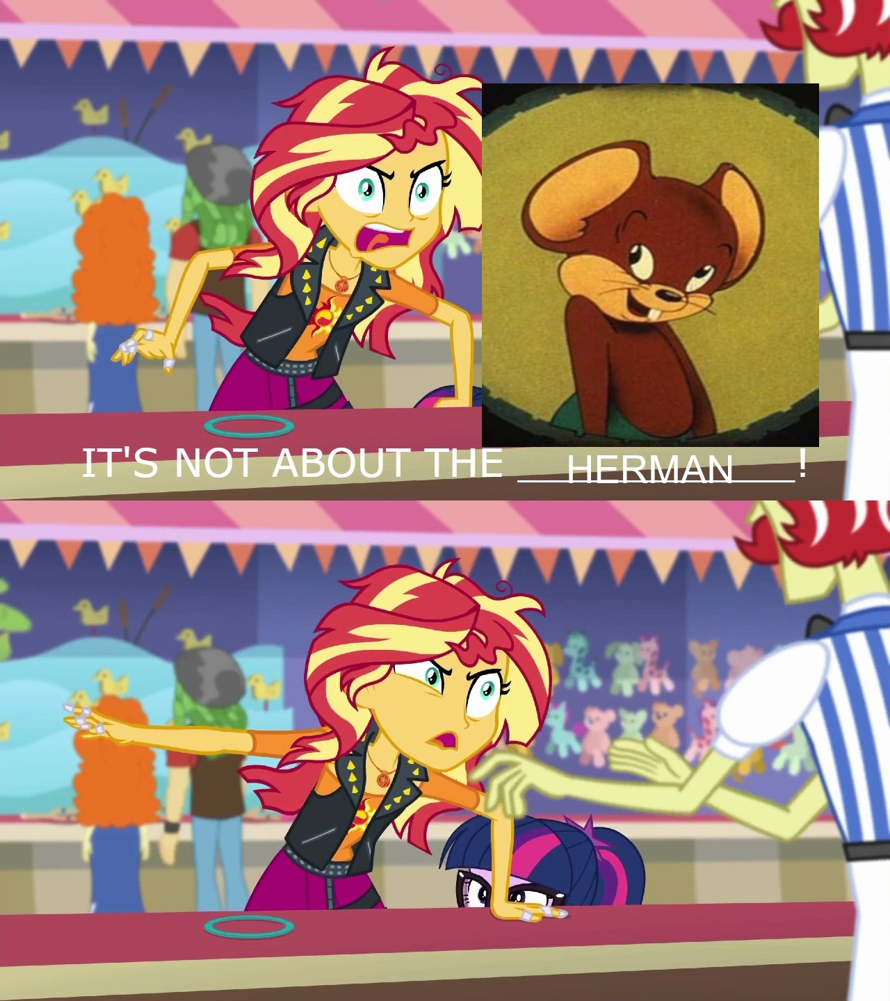 Sunset Shimmer Hates Herman the Mouse