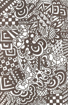 black and white zentangle