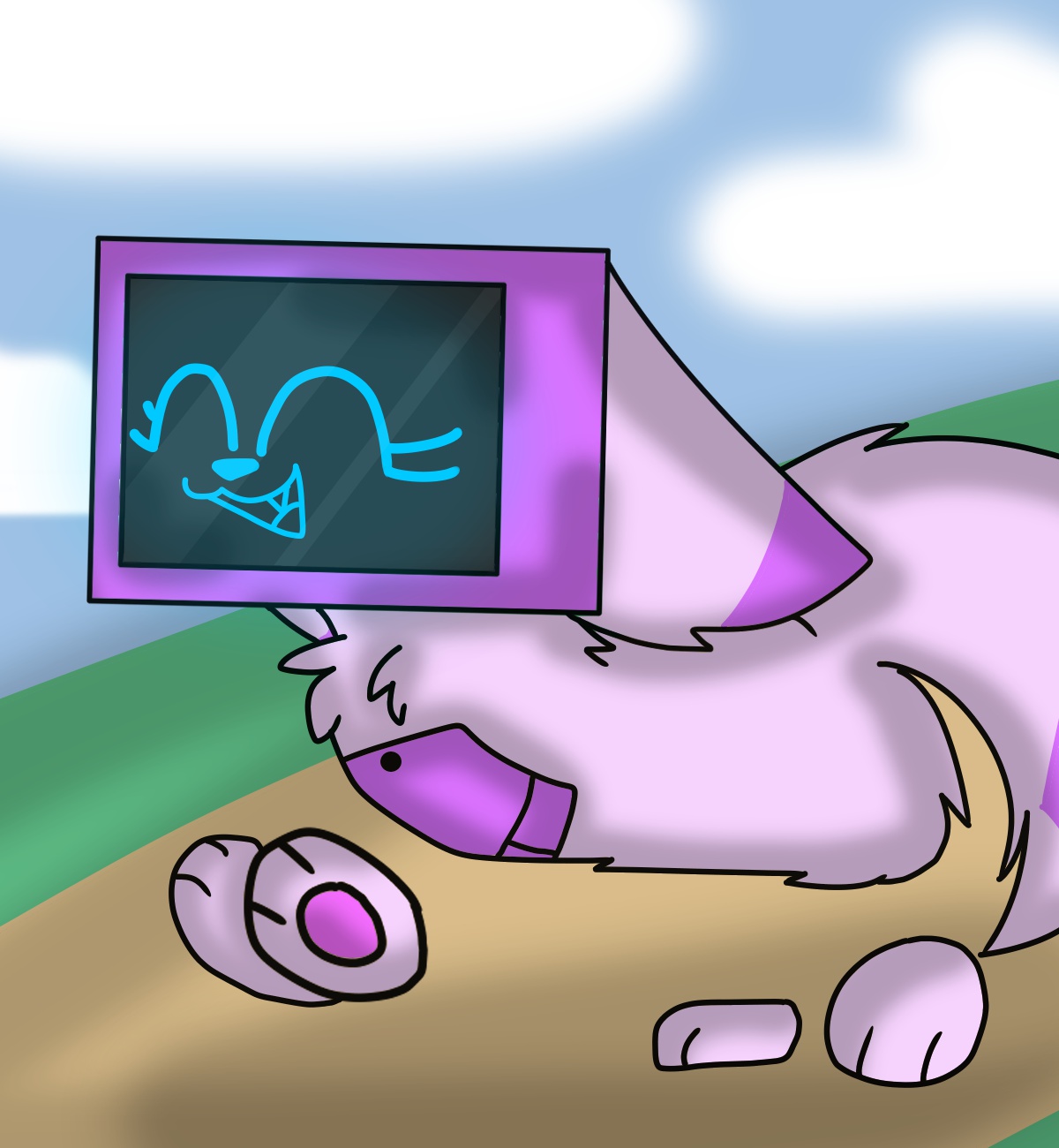 Computer Wolf Deviantart Computerwolf Walking Town by KQRainbowArtist53 on DeviantArt