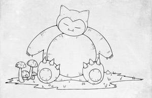 Finished Snorlax Lineart