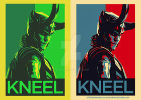 Kneel Before Loki Poster design