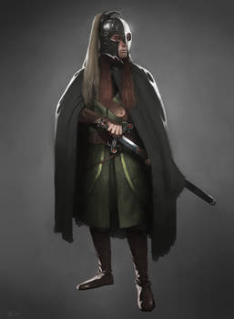 Elven warrior with helmet