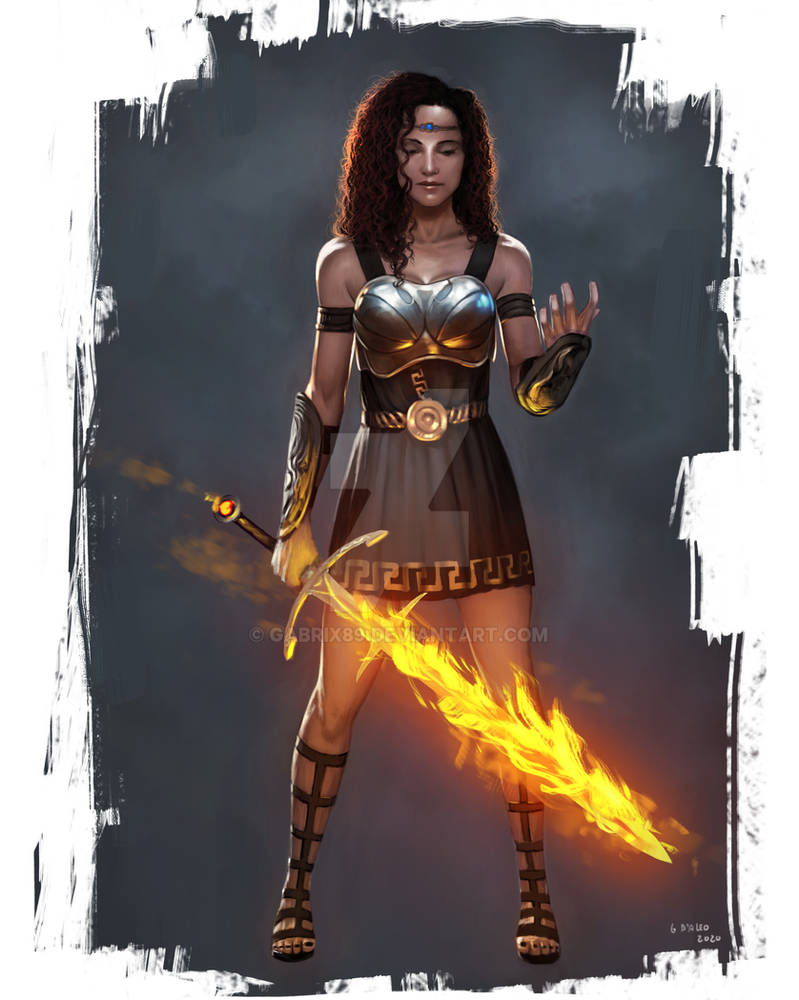 Deviantart Amazon Swords Amazon with fire sword by Gabrix89 on DeviantArt