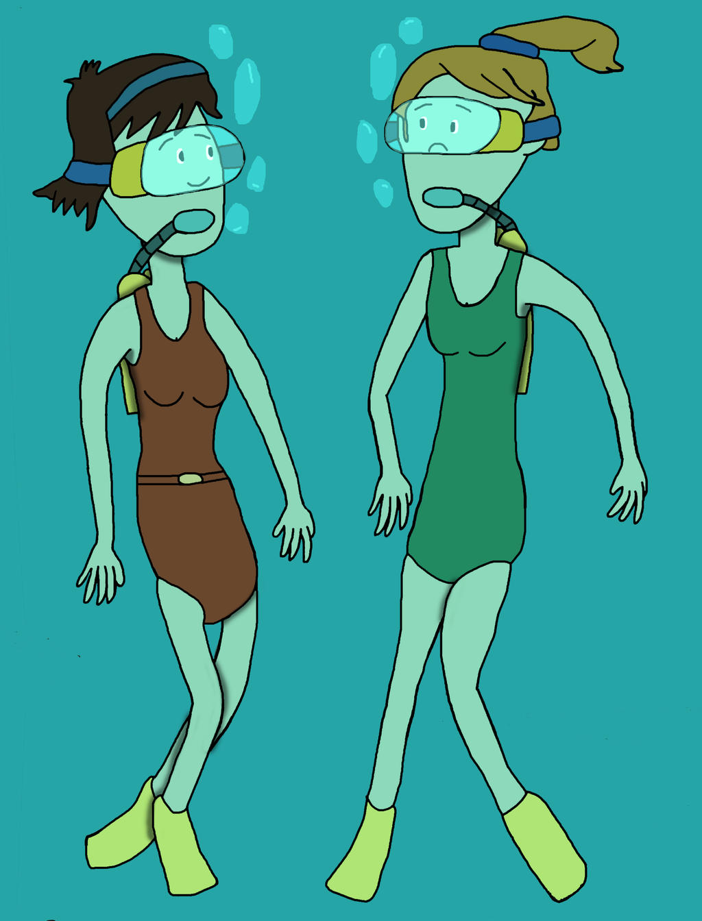 Doris and Miss Martin Underwater (Request)