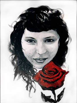 Girl with a Red Rose