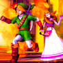 Link and Zelda escape from the castle