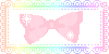 Pink bow surrounded by rainbow border