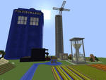 My Current Minecraft World with Giant Tardis