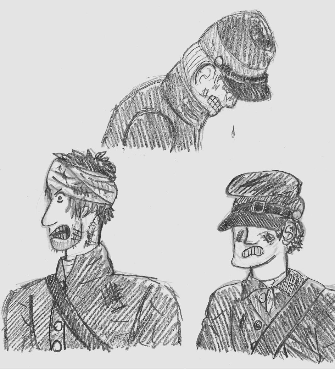 Battle hardened Union Soldiers rough sketches