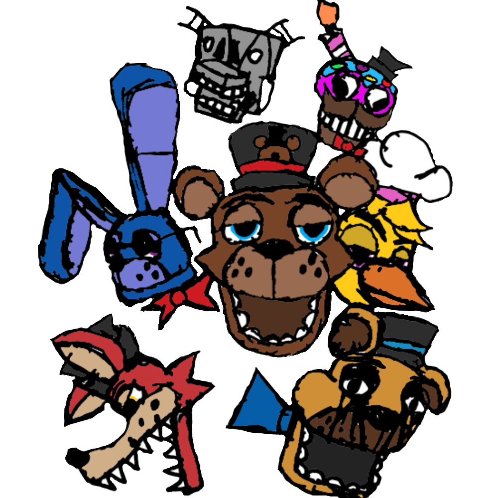 The FNAF 1 gang! I plan on drawing every single animatronic and