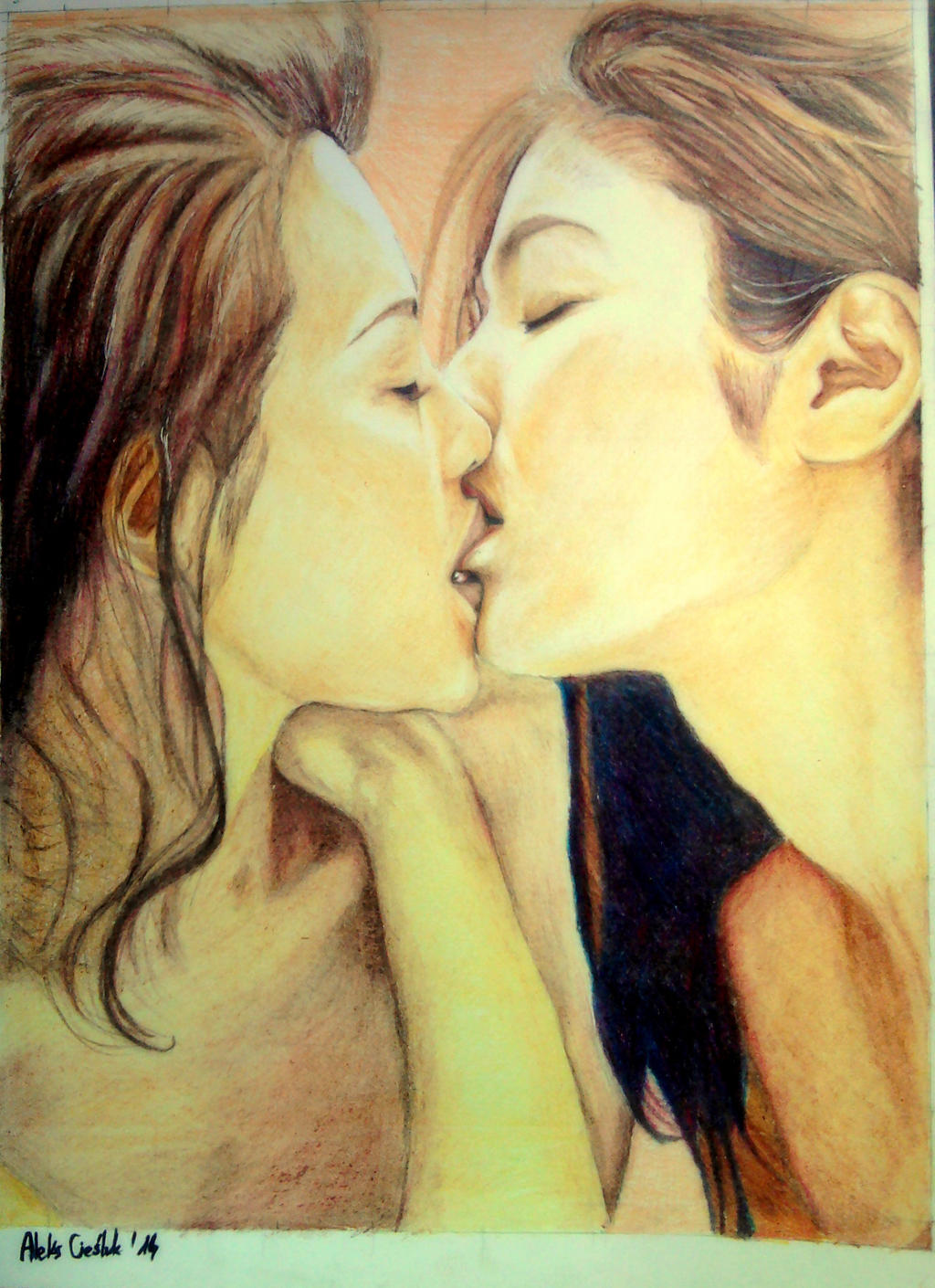 Japanese lesbian kissing