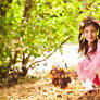 Playing in leaves