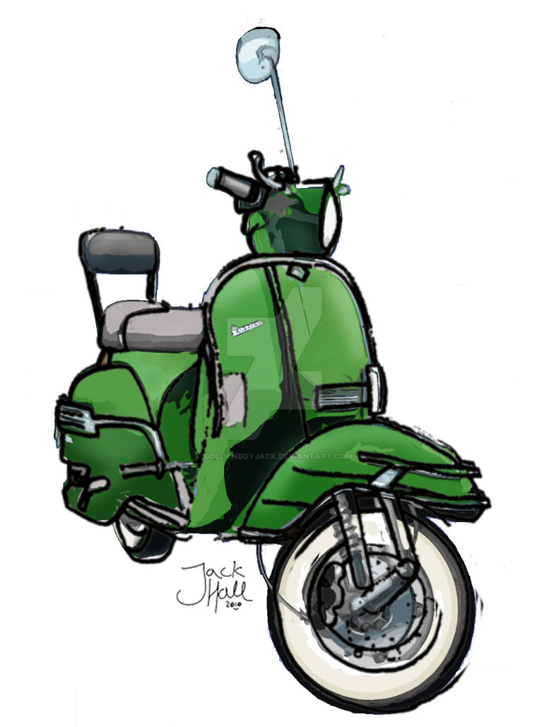Vespa drawing by goldenboyjack on DeviantArt