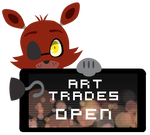 Foxy Art Trades Open Stamp by BlueBismuth