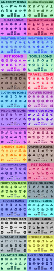 Vector Icons Bundle | Glyph Icons - Solid Icon