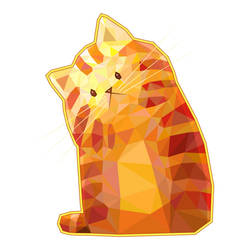 Orange Polygonal Cat