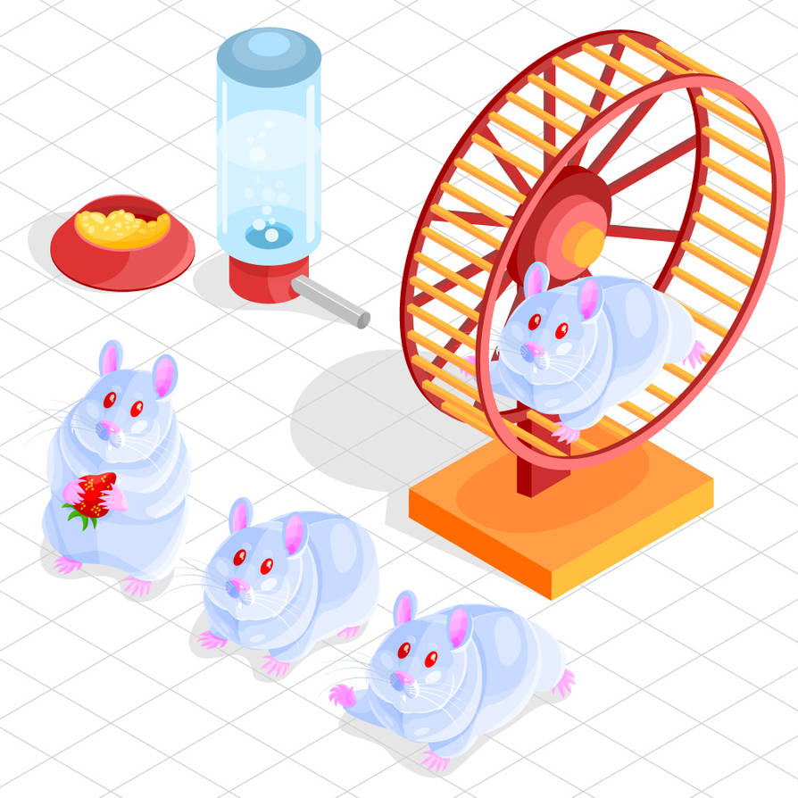 Geometry Hamster Vector isometric cute hamster character set - 2 by Siriliya on DeviantArt