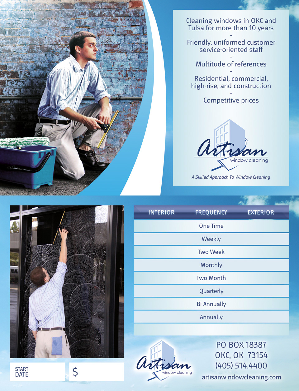 Artisan Window Cleaning Service Agreements