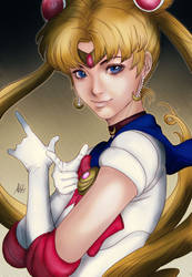 Sailor Moon coloring Exercise with Artgerm Lineart