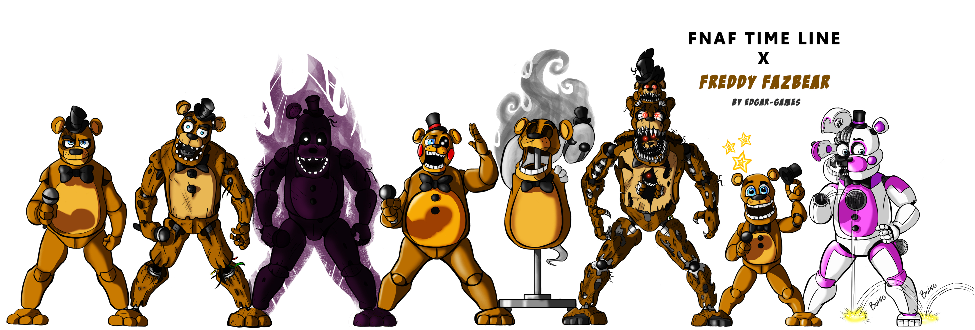 All Bear animatronics to my favorite Fnaf game, FFPS : r