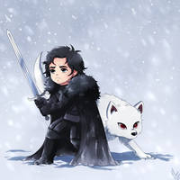 Jon Snow and Ghost