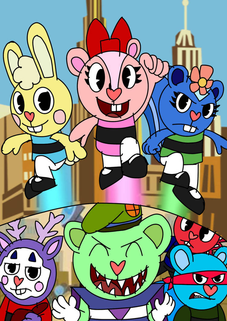 Htf x ppg crossover art by mylittlepony42 on DeviantArt
