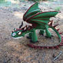 Terrible Terror crochet dragon 2 - green and brown