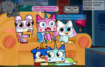 Unikitty and her friends watch a movie! :3