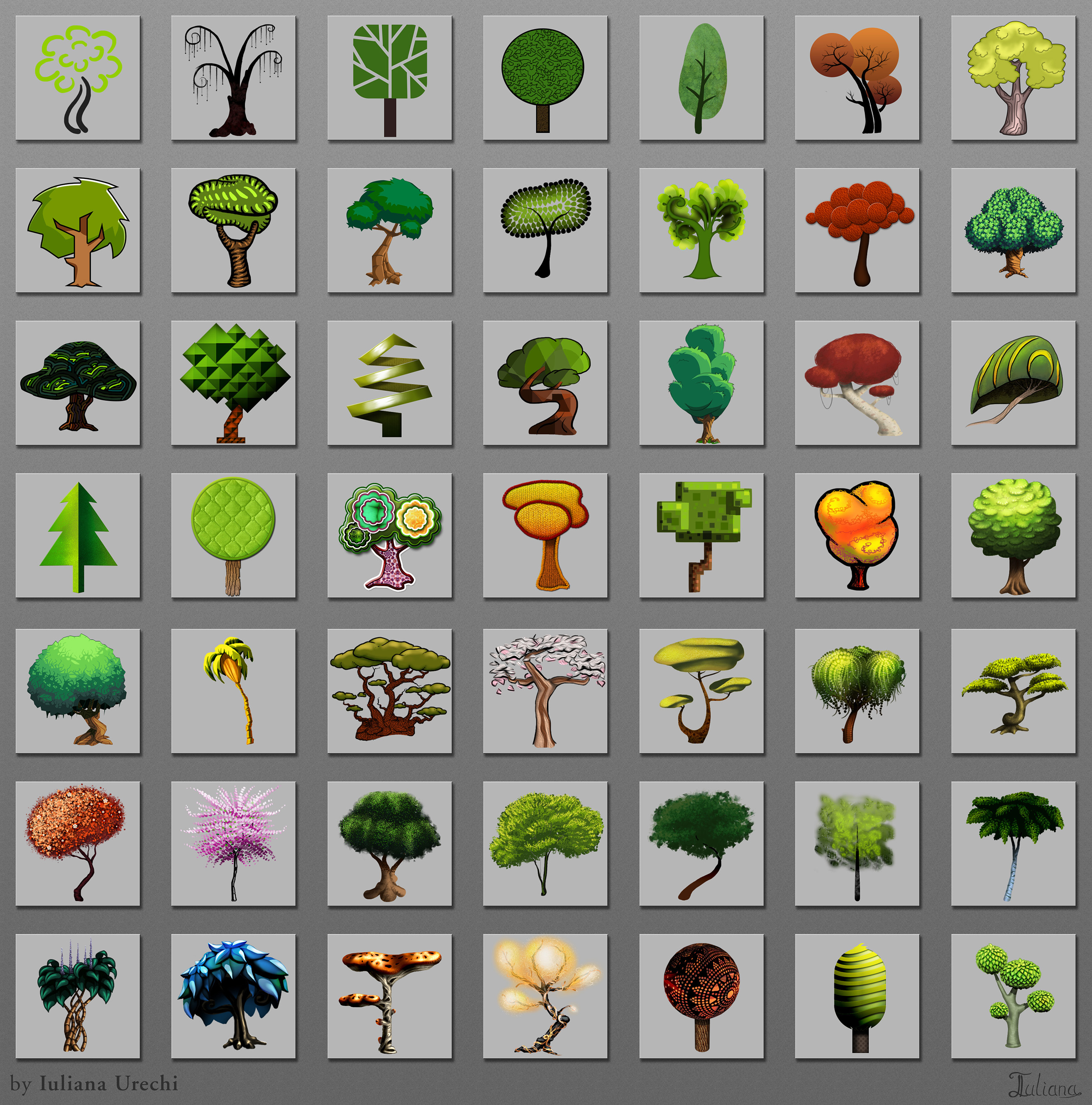 Trees in Different Styles